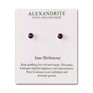 June (Alexandrite) Birthstone Earrings Created with Zircondia® Crystals