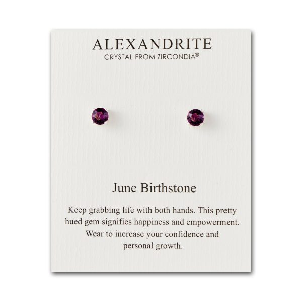 June (Alexandrite) Birthstone Earrings Created with Zircondia® Crystals