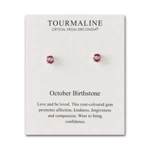 October (Tourmaline) Birthstone Earrings Created with Zircondia® Crystals