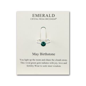 May (Emerald) Adjustable Birthstone Ring Created with Zircondia® Crystals