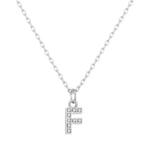 Pave Initial Necklace Letter F Created with Zircondia® Crystals