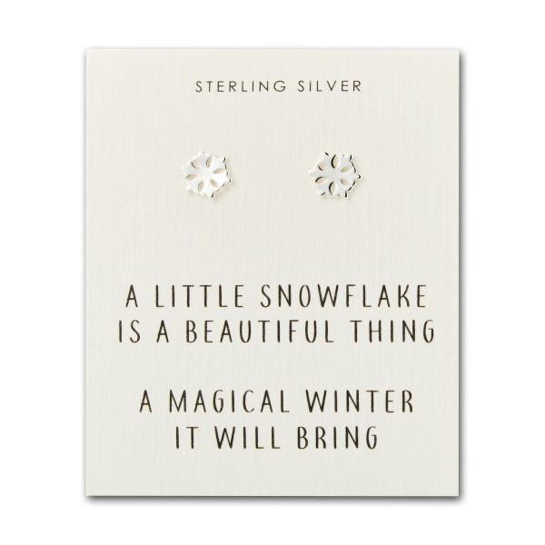 Sterling Silver Snowflake Quote Earrings