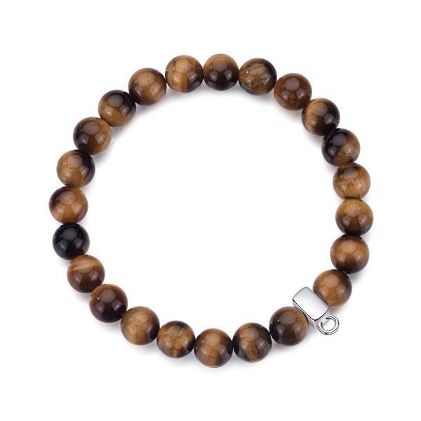 Tiger's Eye Gemstone Charm Stretch Bracelet