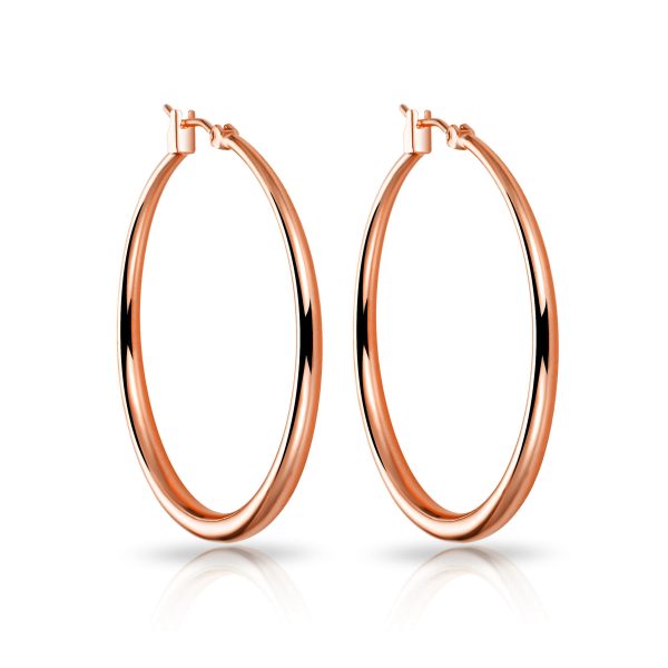 Rose Gold Plated 40mm Hoop Earrings