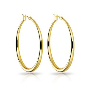 Gold Plated 40mm Hoop Earrings