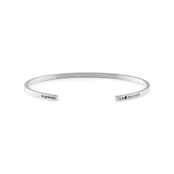 7g Polished Sterling Silver Ribbon Bracelet