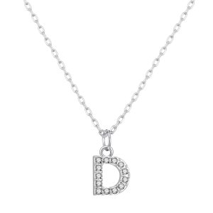 Pave Initial Necklace Letter D Created with Zircondia® Crystals