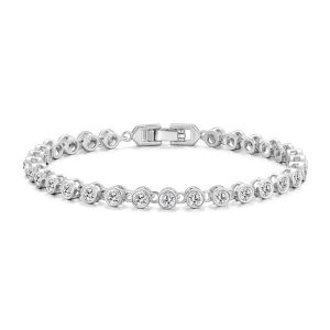 Solitaire Bracelet Created with Zircondia® Crystals