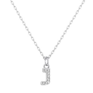 Pave Initial Necklace Letter J Created with Zircondia® Crystals