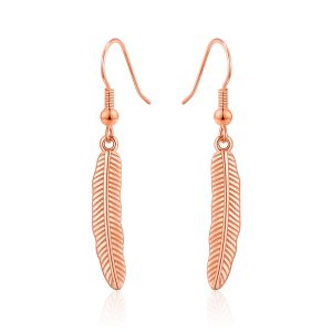 Rose Gold Plated Feather Earrings