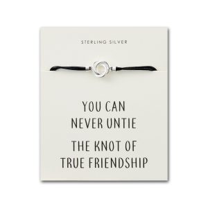 Sterling Silver Knot Quote Bracelet