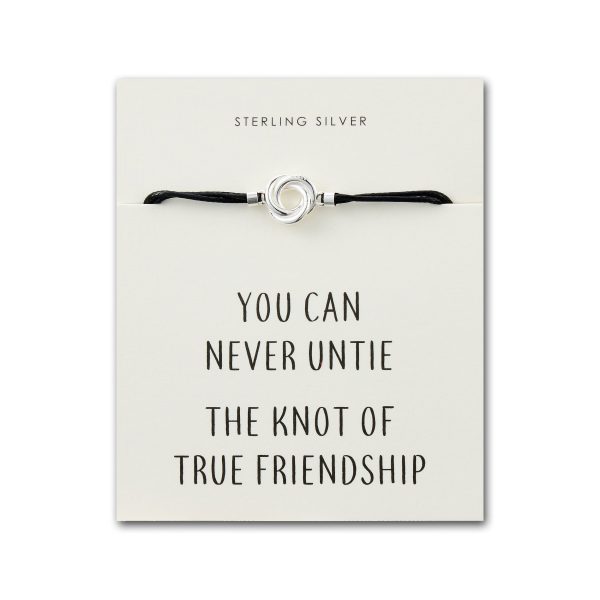 Sterling Silver Knot Quote Bracelet