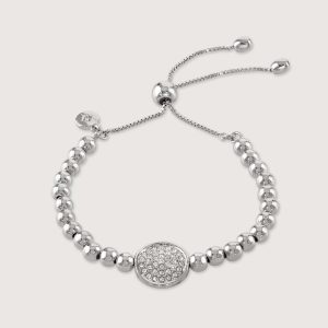 BEADED FRIENDSHIP BRACELET WITH PAVE DISC