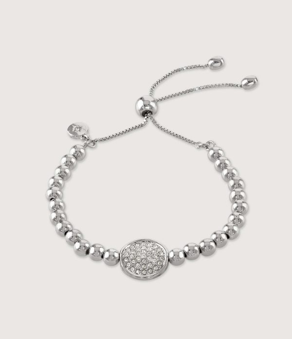 BEADED FRIENDSHIP BRACELET WITH PAVE DISC