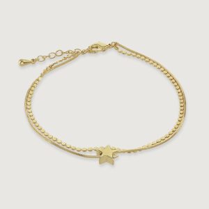 SILVER DOUBLE CHAIN STAR BRACELET