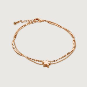 SILVER DOUBLE CHAIN STAR BRACELET