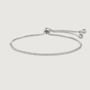 CRYSTAL LINE AND BOX CHAIN BRACELET