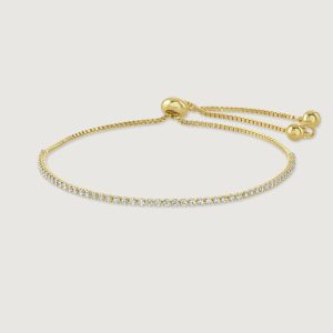 CRYSTAL LINE AND BOX CHAIN BRACELET