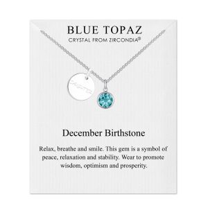 Birthstone Necklace with Daughter Charm Created with Zircondia® Crystals