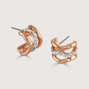 BAYSWATER HALF HOOPS - TWO-TONE ROSE GOLD