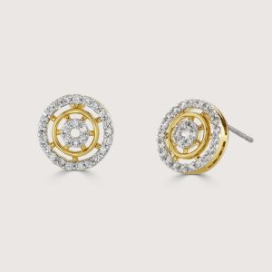 TWO-TONE PAVE HALO STUD EARRINGS