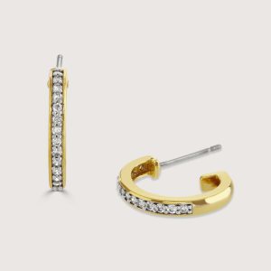 TWO-TONE PAVE HOOP EARRINGS