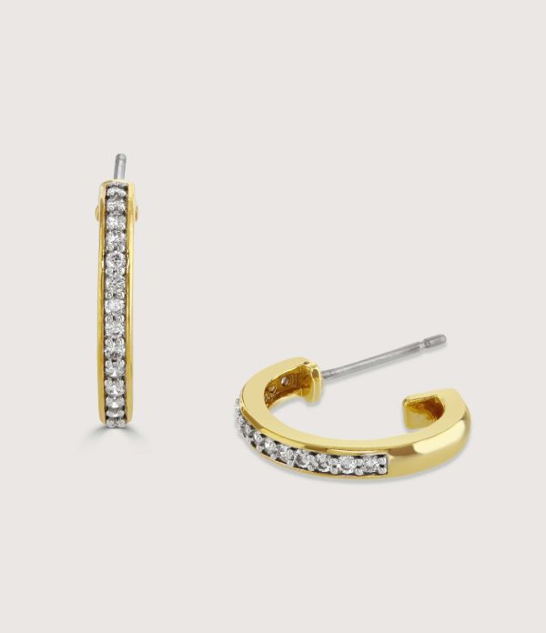 TWO-TONE PAVE HOOP EARRINGS