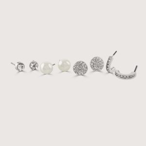 4PCS EARRING PACK - RHODIUM