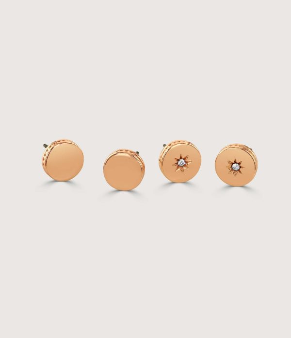 POLISHED SET OF TWO STUD EARRINGS