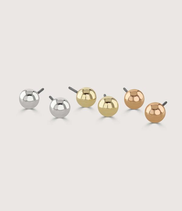 SET OF THREE 6MM POLISHED STUDS