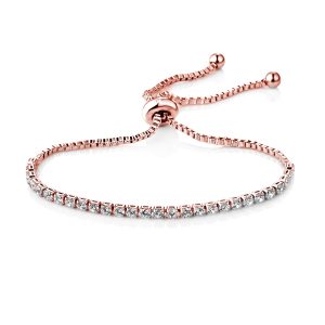 Rose Gold Plated Friendship Bracelets Created with Zircondia® Crystals