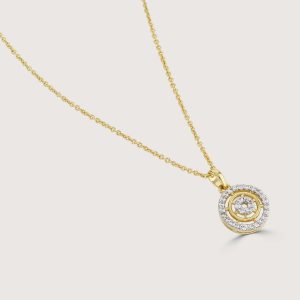 TWO-TONE PAVE HALO NECKLACE