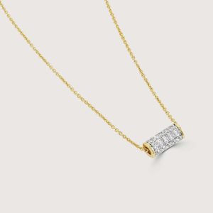 PAVE BARREL NECKLACE