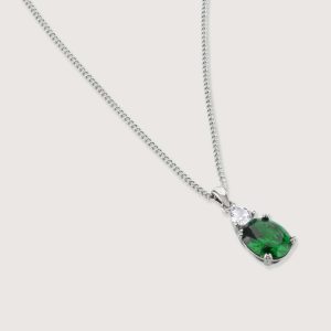 EMERALD OVAL DOUBLE DROP PENDANT