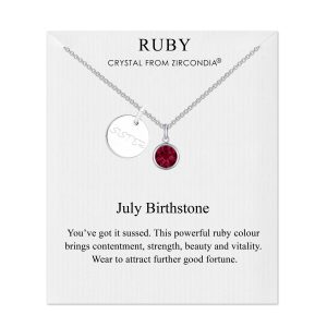 Birthstone Necklace with Sister Charm Created with Zircondia® Crystals