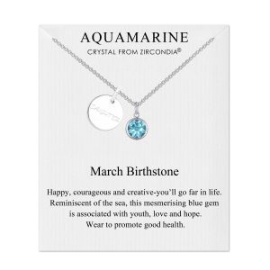 Birthstone Necklace with Daughter Charm Created with Zircondia® Crystals