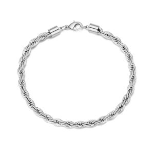 Men's 5mm Stainless Steel 7.5-8.5 Inch Round Rope Wheat Chain Bracelet