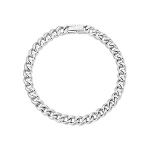 Men's 6mm Stainless Steel 7.5-8.5 Inch Curb Chain Bracelet