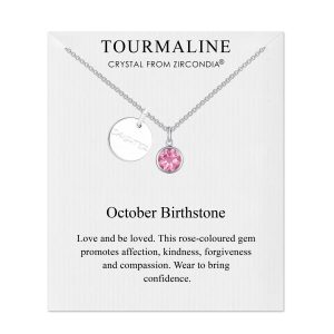 Birthstone Necklace with Daughter Charm Created with Zircondia® Crystals