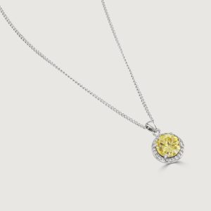 CANARY HALO SOLITAIRE PENDANT