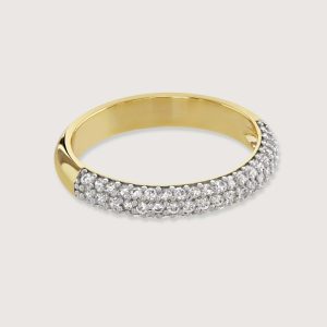 TWO-TONE PAVE CLUSTER RING