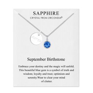 Birthstone Necklace with Sister Charm Created with Zircondia® Crystals