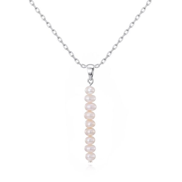 Silver Plated Freshwater Pearl Drop Necklace