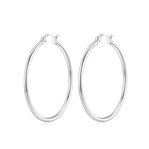 Sterling Silver 40mm Hoop Earrings