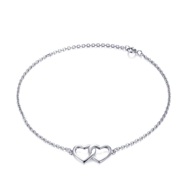 Sterling Silver Heart Link Bracelet