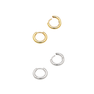 9K Gold + Silver Classic Hoop Small