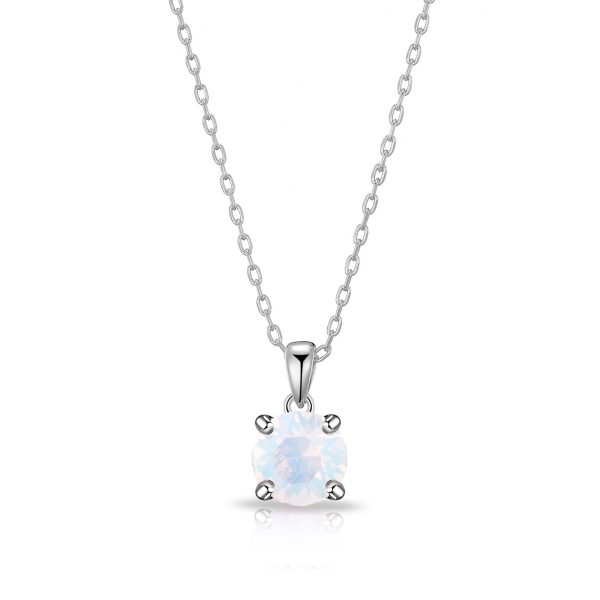 White Opal Necklace Created with Zircondia® Crystals