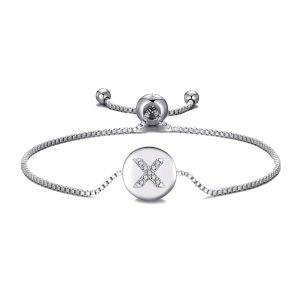 Initial Friendship Bracelet Letter X Created with Zircondia® Crystals