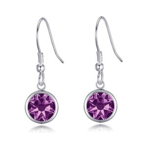 Purple Crystal Drop Earrings Created with Zircondia® Crystals