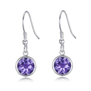 Light Purple Crystal Drop Earrings Created with Zircondia® Crystals